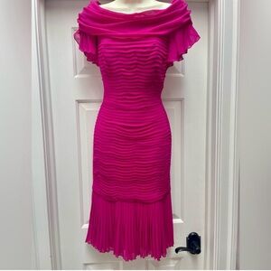 Elegant Fuchsia Off-Shoulder Dress